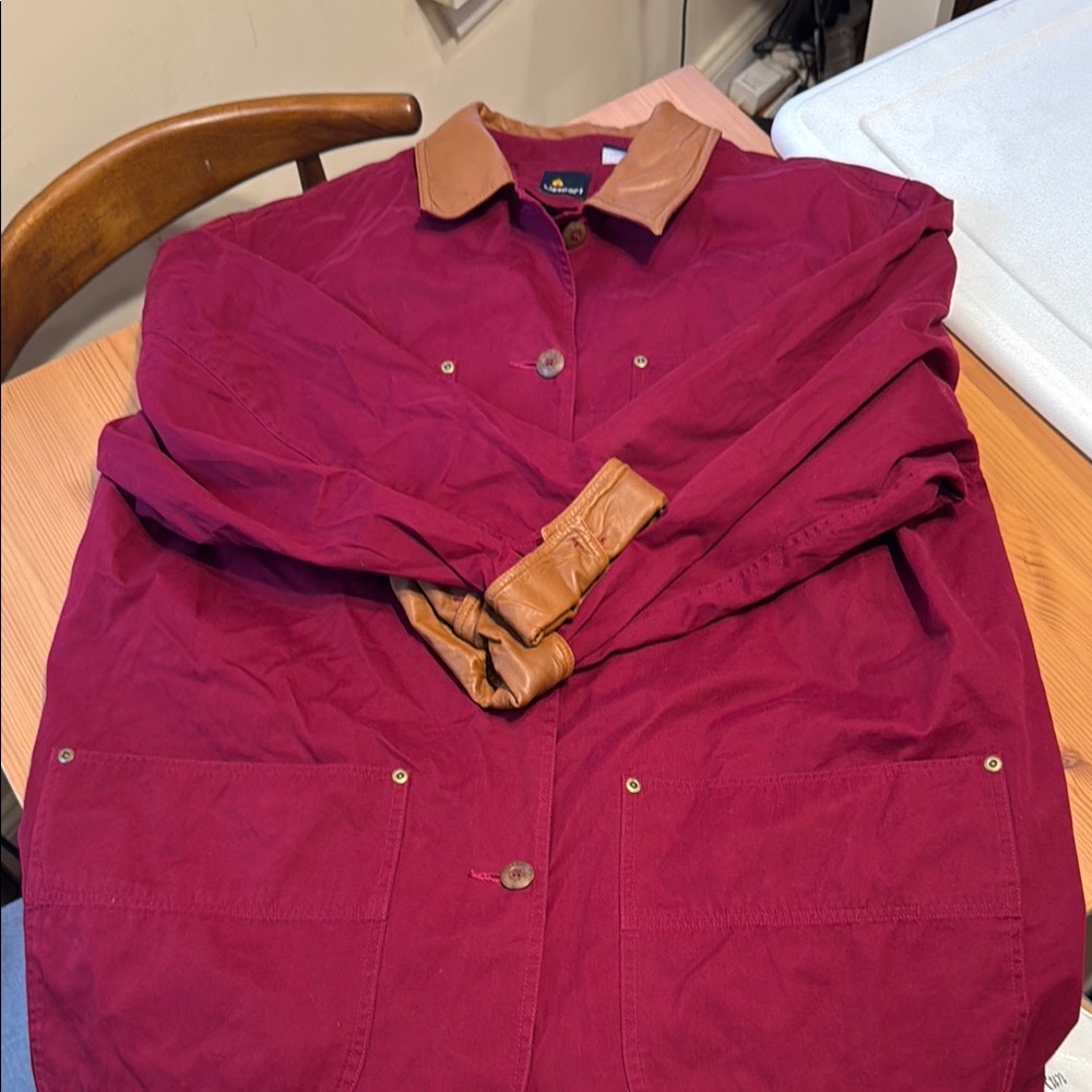 Women's Burgundy Jacket with Brown Accents